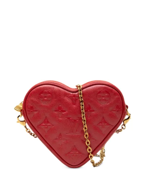 Louis Vuitton Pre-Owned 2021-2026 Monogram Embossed Lambskin Fall In Love Sac Coeur Heart on Chain crossbody bag Red JXEEA0EZU0HD9LEK