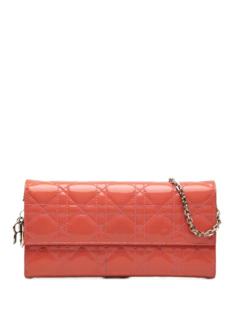 Christian Dior Pre-Owned 2014 Patent Cannage Lady Dior Wallet On Chain crossbody bag Pink VDJ4QXREL90JP37D