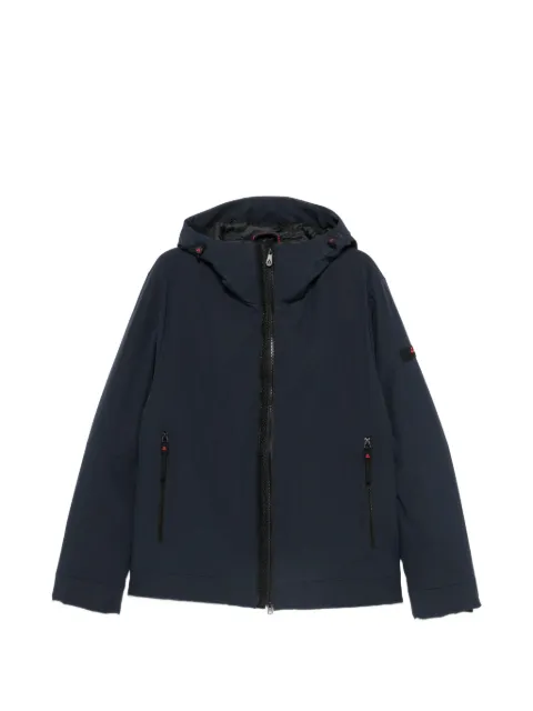 Peuterey hooded logo-patch jacket Blue PEU599501192057