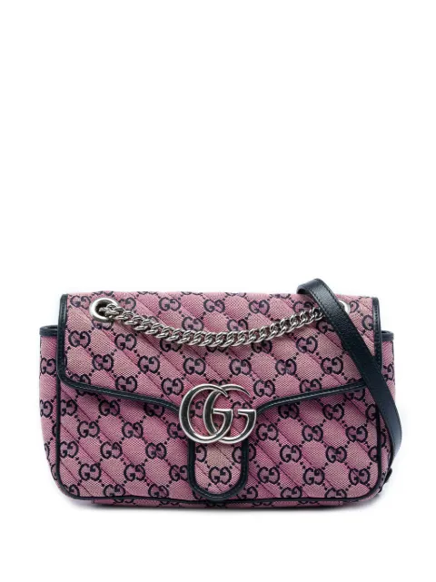 Gucci Pre-Owned 2016-2026 Medium GG Marmont Matelasse Diagonal GG Canvas shoulder bag Pink NENHZBY02ZZTH83L