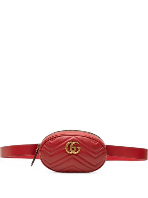 Gucci Pre-Owned 2016-2026 GG Marmont Matelasse Calfskin belt bag Red NIDA7IWQQ5VNIP3Q