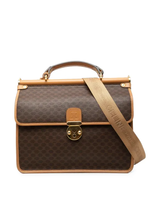 Celine Pre-Owned 2013 Macadam Coated Canvas satchel Brown P1WJQDAXUNJZNQ50