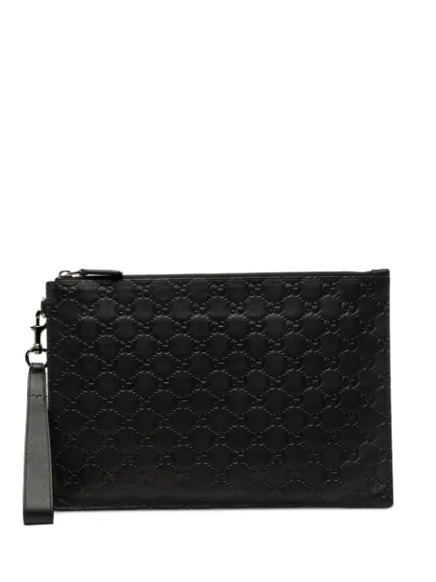 Gucci Pre-Owned 2016-2026 Guccissima clutch bag Black OW188TO9KBK1YU2Q