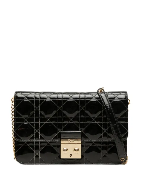 Christian Dior Pre-Owned 2016 Patent Cannage Miss Dior Promenade crossbody bag Black CFVDU7O72AVB7U6D