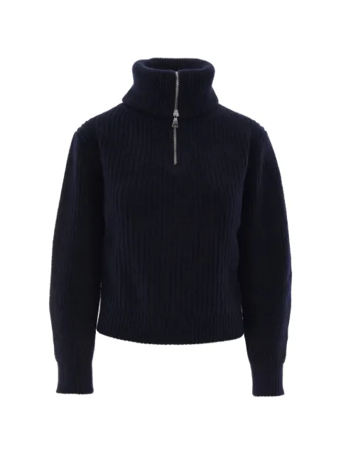 Max Mara ribbed-knit half-zip sweater Blue 2625366182