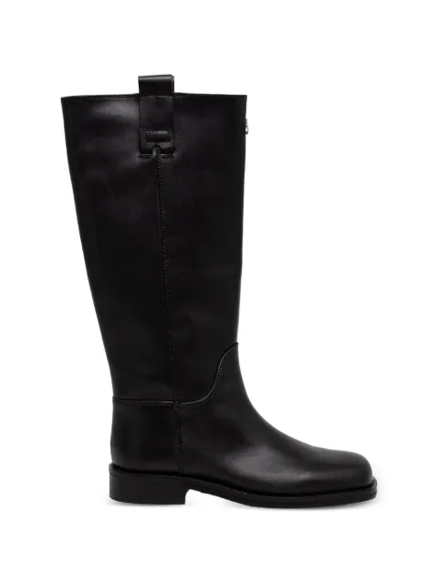Patrizia Pepe logo-plaque leather boots Black 8Y0034L048