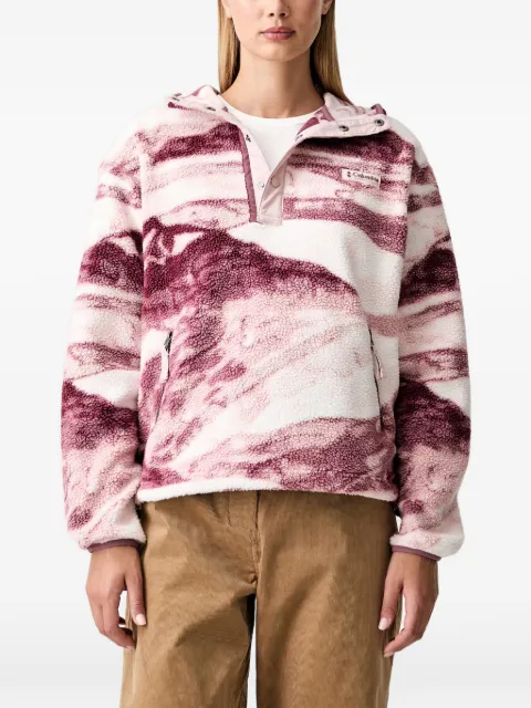 Columbia Helvetia II mountain-print fleece hoodie White 2098481
