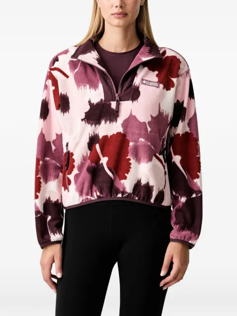 Columbia floral-print quarter-zip pullover Pink 2173781