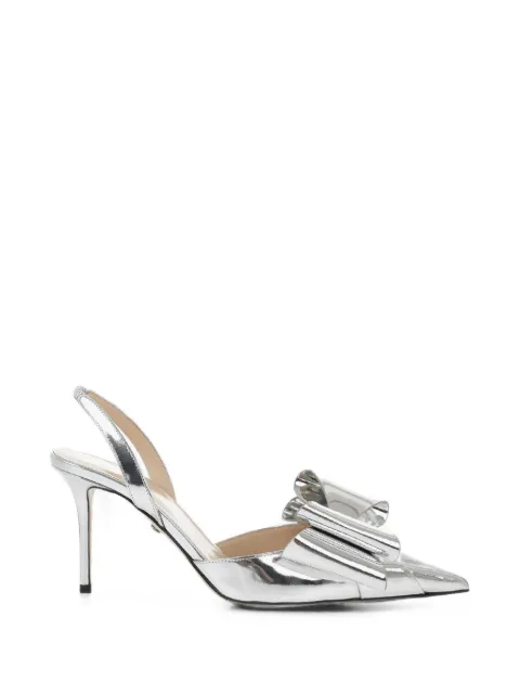 MACH & MACH Le Cadeau bow-detail slingback pumps Silver FW24S080685SPESLV