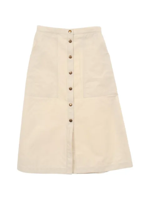 Moncler Vintage 2000s button-up A-line skirt Neutrals 1094541
