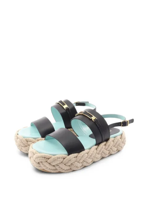 Sergio Rossi Vintage 2020s Bitt braided sandals Black 1097847