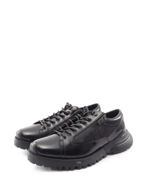 Christian Dior Pre-Owned 2020s Oblique-jacquard Derby shoes Black 1097795