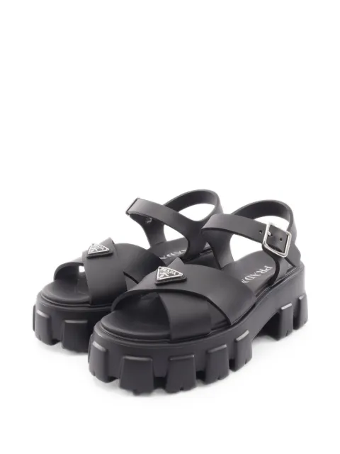 Prada Pre-Owned 2020s Monolith open-toe sandals Black 1099136