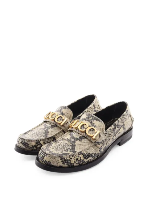 Gucci Pre-Owned 2010s python-embossed loafers Neutrals 1099147