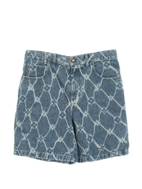 Louis Vuitton Pre-Owned 2020s Monogram denim shorts Blue 1097359