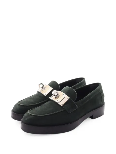 Hermès Pre-Owned 2010s Kelly loafers Green 1097742
