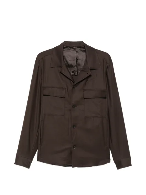 Briglia 1949 John button-up pocket-detail shirt jacket Brown 400120B