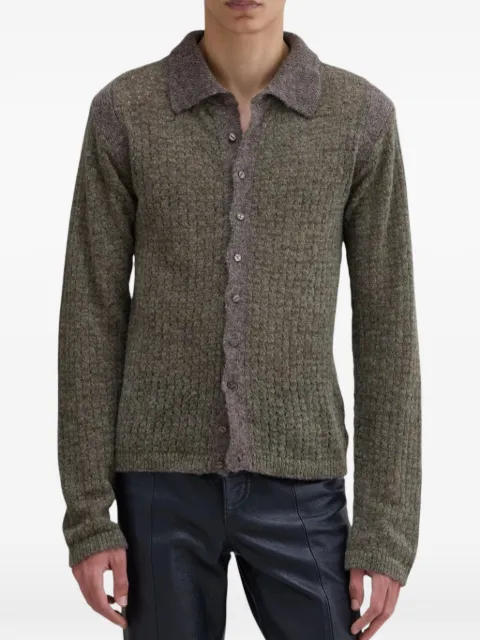 Eckhaus Latta button-down cardigan Green 1804ELPF26F