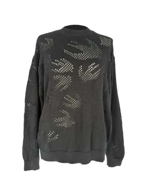 Alexander McQueen Pre-Owned pointelle Swallow sweater Black RFCPUGBCL782830W
