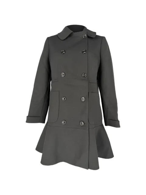 Miu Miu Pre-Owned 2006 double-breasted ruffle coat Black RFCPUGBCL781893W