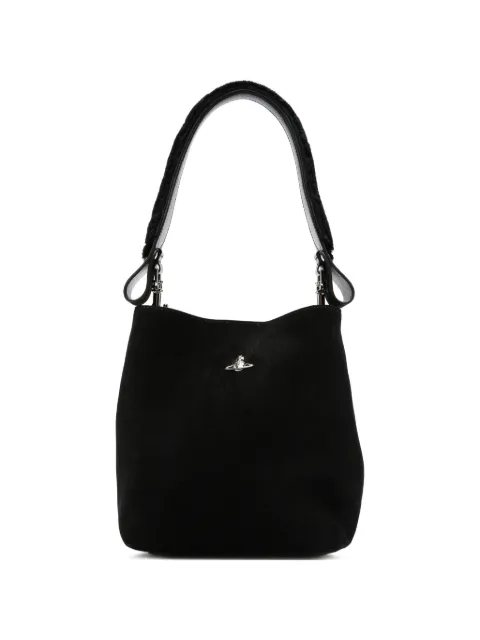 Vivienne Westwood Orb-plaque leather bucket bag Black 46030012WL00AW