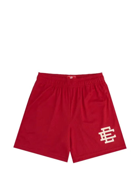 ERIC EMANUEL logo-print mesh shorts Red EEBASICDCLARET