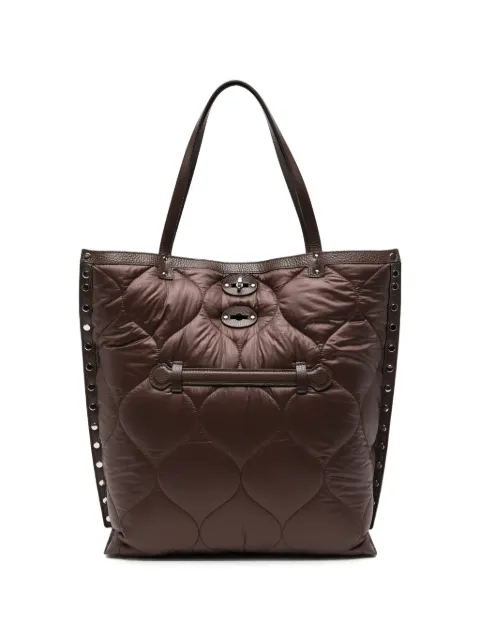 Zanellato A' Spasso quilted stud-embellished tote bag Brown 0709402310000