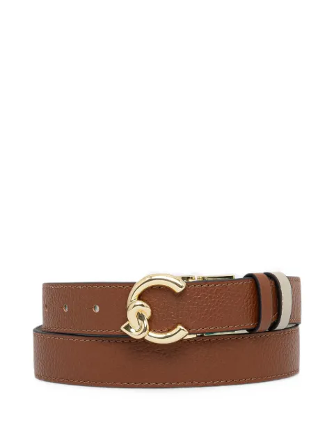 Coccinelle C-Me logo-plaque reversible belt Brown E3SSM110601