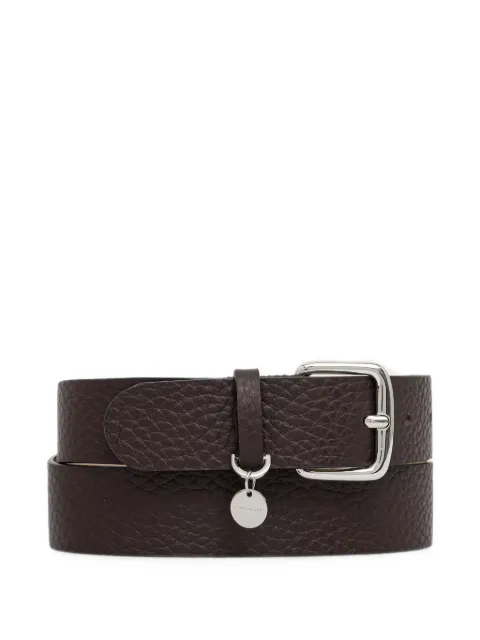 GIANNI CHIARINI logo-charm pebbled-leather belt Brown CNK00964RNG