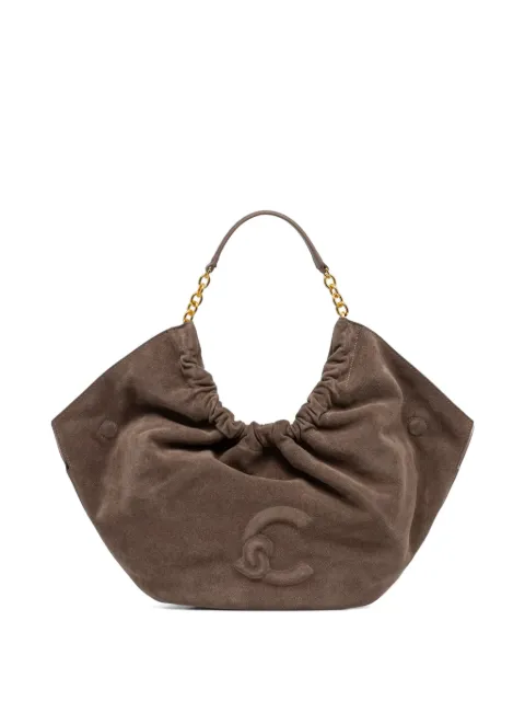 Coccinelle embossed-logo suede tote bag Brown E1V5G110201