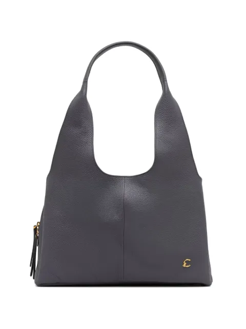 Coccinelle large Nell logo-plaque pebbled-leather tote bag Grey E1VOF110101