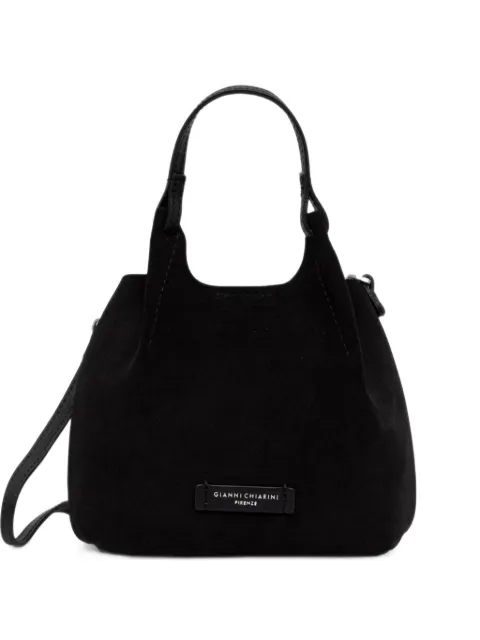 GIANNI CHIARINI mini Dua suede logo-patch tote bag Black BS9798CMPL