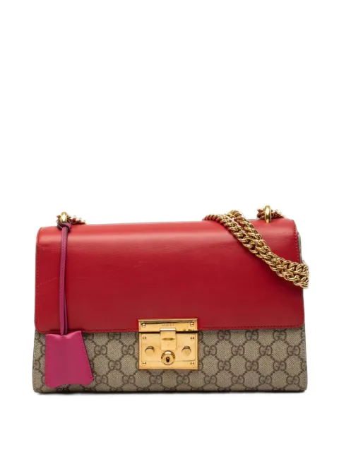 Gucci Pre-Owned 2000-2015 Medium GG Supreme Padlock shoulder bag Red VRM9QE7BJ61R2M2B