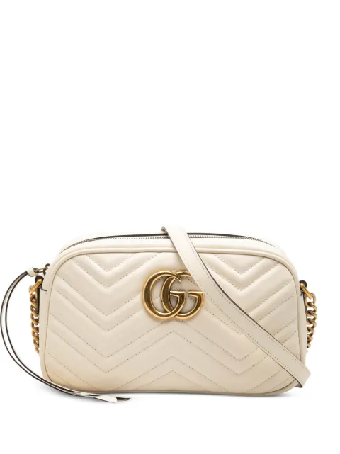 Gucci Pre-Owned 2016-2026 Small GG Marmont Matelasse Calfskin crossbody bag Brown BNFB6WW44F57C848