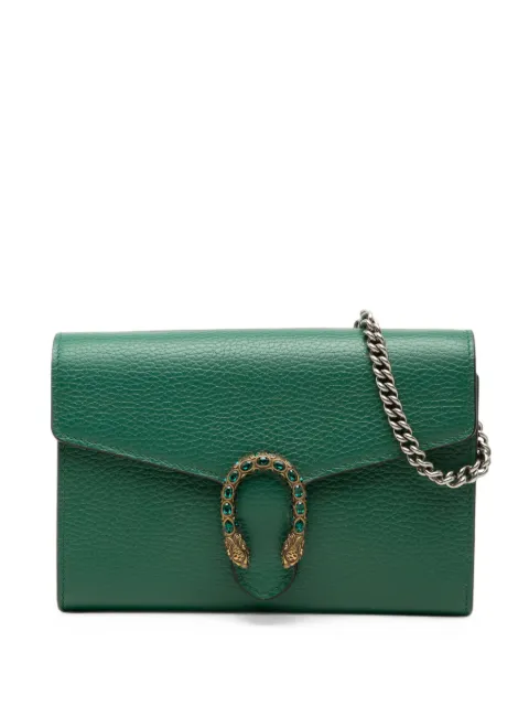 Gucci Pre-Owned 2016-2026 Calfskin Dionysus Wallet on Chain crossbody bag Green 73OT89FIQP0VTLM8