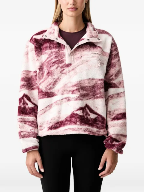 Columbia Helvetia II landscape-print fleece sweater White 2098501