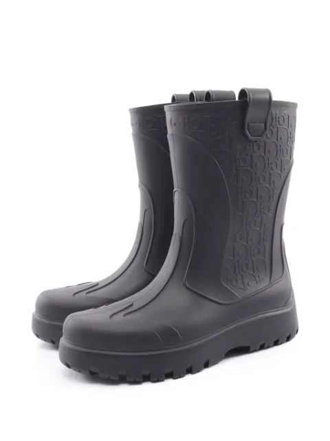 Christian Dior Pre-Owned 2020s Dior Garden Oblique rain boots Black 1098723