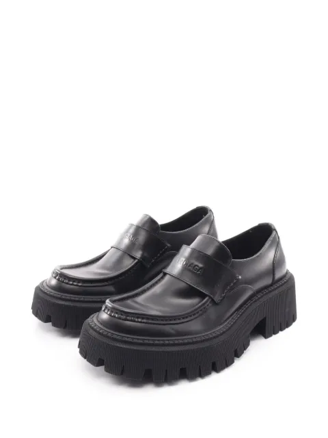 Balenciaga Pre-Owned 2010s Tractor leather loafers Black 1099187