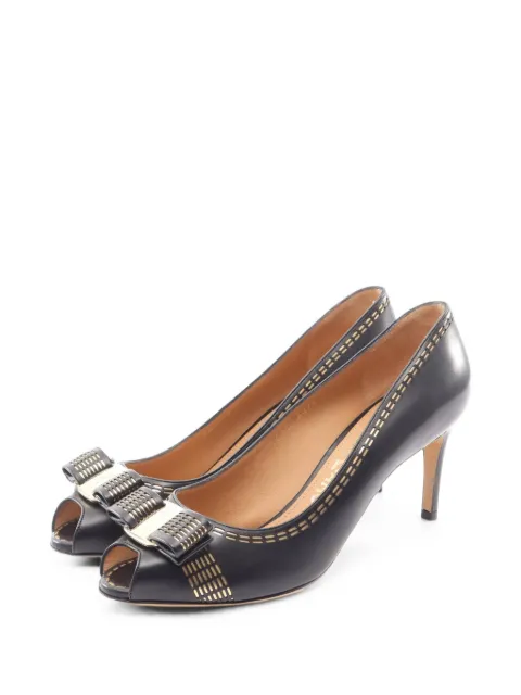 Ferragamo Pre-Owned 2010s Vara open-toe pumps Black 1096714