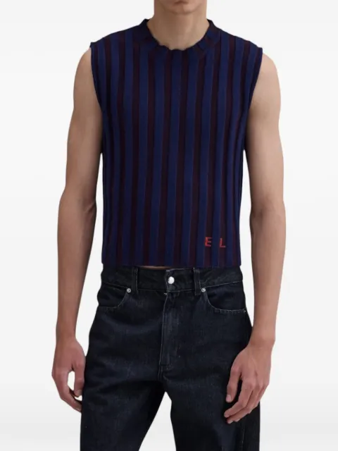 Eckhaus Latta Keyboard ribbed vest Blue 8025ELPF26P