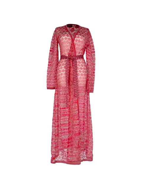Missoni Pre-Owned Cover Up belted maxi dress Pink RFCPUGBCL784952W