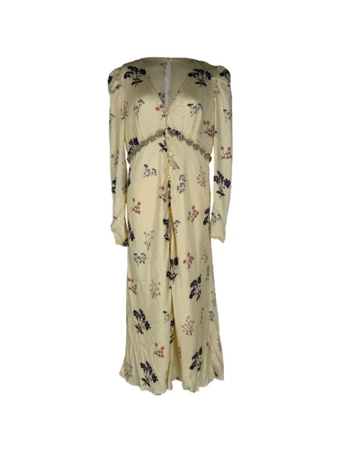 Self-Portrait floral-print crystal-embellished dress Neutrals RFCPUGBCL782556W
