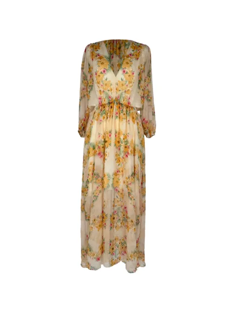 Maje cutout floral-print maxi dress Neutrals RFCPUGBCL785030W