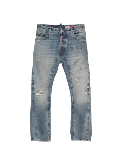 DSQUARED2 distressed-effect paneled jeans Blue S74LB1990D30042