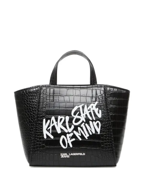 Karl Lagerfeld Jeans mini croc-effect tote bag Black B3W30289999