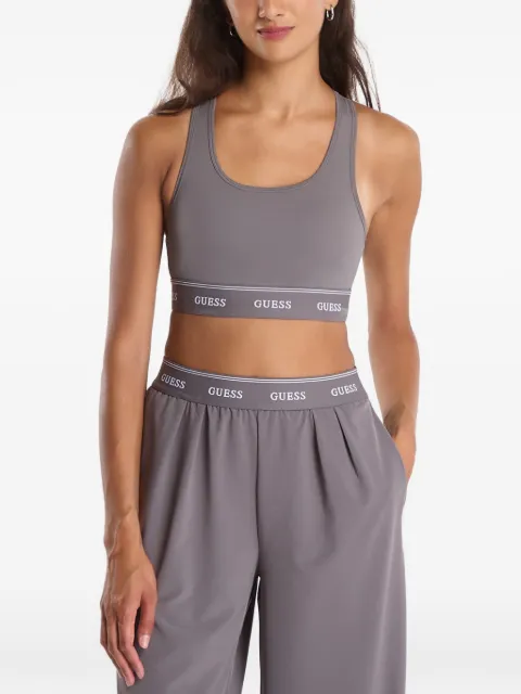 GUESS USA logo-tape racerback bra Grey V6GP13K3055G9C5