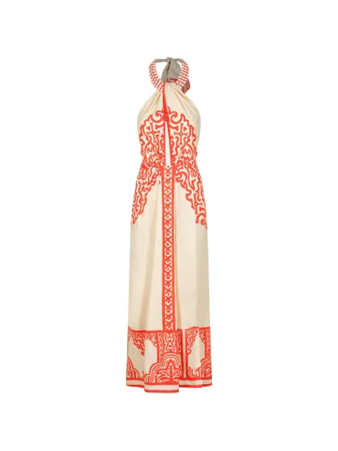 Johanna Ortiz Sunset Script halterneck maxi dress Neutrals PT04087
