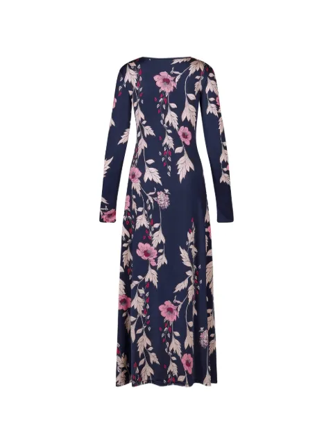 Johanna Ortiz Alma Bordada floral-print midi dress Blue PT04149