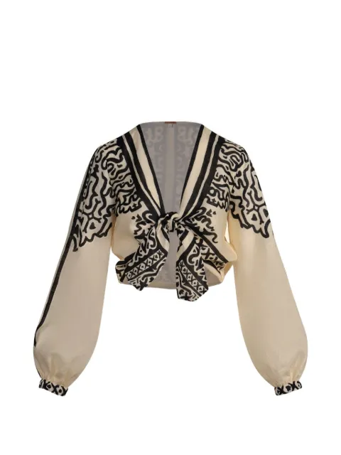Johanna Ortiz Gentle Burn linen top Neutrals PT04111