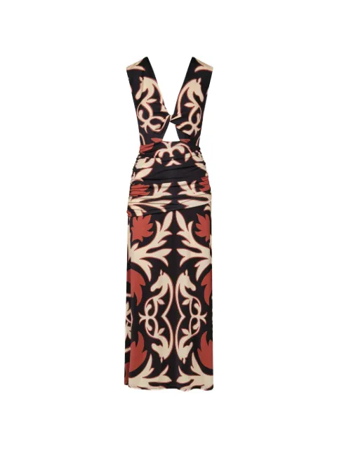 Johanna Ortiz Horizonte Mistico midi dress Black PT04115
